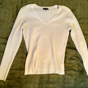 White ribbed sweater
